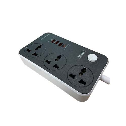 Ổ cắm điện LDNIO 2500w 2m màu đen SC3412  (3P+3Usb+Type C)