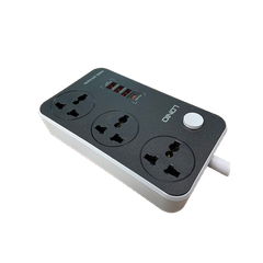 Ổ cắm điện LDNIO 2500w 2m màu đen SC3412  (3P+3Usb+Type C)