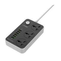Ổ cắm điện LDNIO 2500w 2m màu đen SC3604 (3P+6Usb)