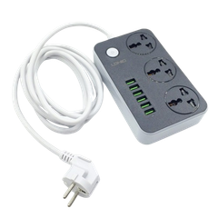 Ổ cắm điện LDNIO 2500w 2m màu đen SC3604 (3P+6Usb)