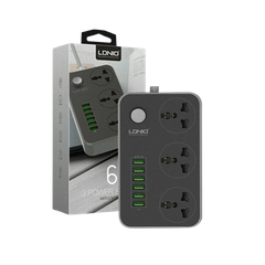 Ổ cắm điện LDNIO 2500w 2m màu đen SC3604 (3P+6Usb)