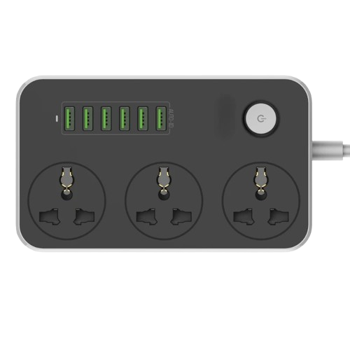 Ổ cắm điện LDNIO 2500w 2m màu đen SC3604 (3P+6Usb)
