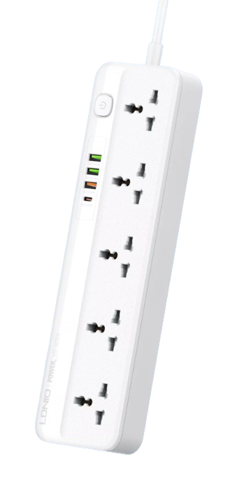 Ổ cắm điện LDNIO 2500w 2m màu trắng SC5415 (5P+3Usb+Type C)
