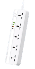 Ổ cắm điện LDNIO 2500w 2m màu trắng SC5415 (5P+3Usb+Type C)
