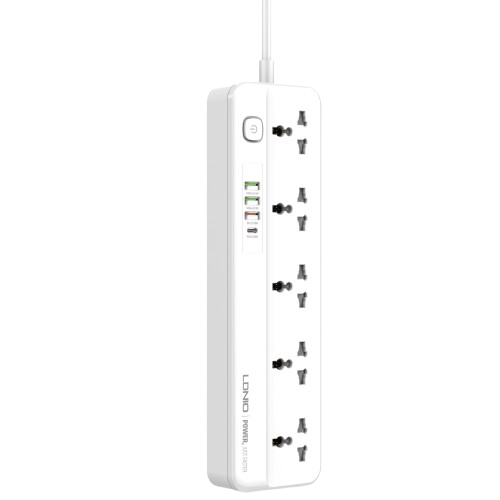 Ổ cắm điện LDNIO 2500w 2m màu trắng SC5415 (5P+3Usb+Type C)
