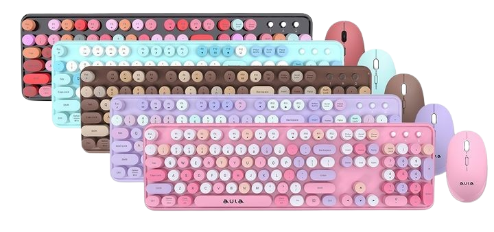 Combo Bàn Phím Chuột Không Dây AULA AC306/Kết Nối Không Dây/Bàn Phím Full Size/Thiết Kế Retro
