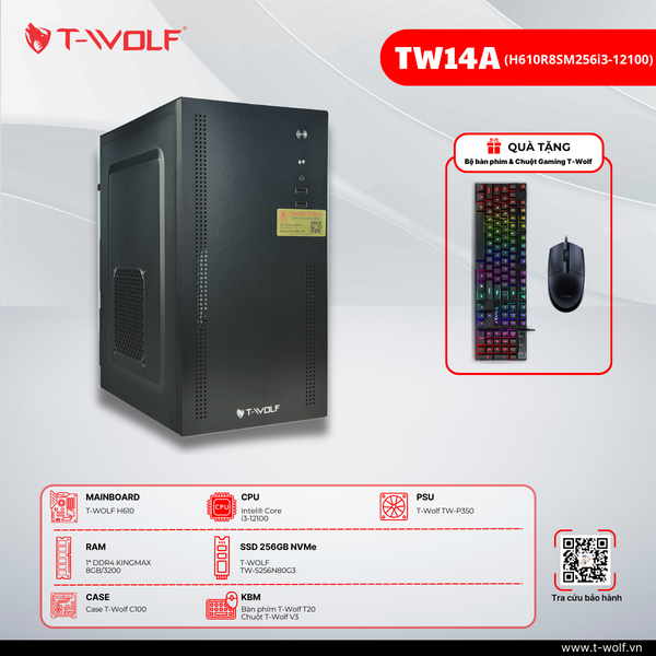 Máy Bộ PC văn phòng Intel Core i3-12100 / 8GB RAM / SSD NVMe 256GB