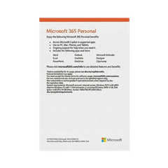 Phần mềm Office Microsoft M365 Personal English APAC Subscr 1YR Medialess (EP2-32409)