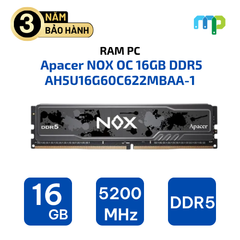 Ram PC Apacer NOX OC 16GB DDR5 bus 6000Mhz – Black AH5U16G60C622MBAA-1