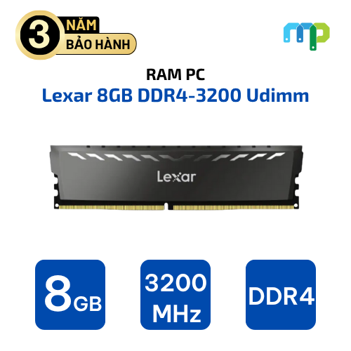 RAM Lexar 8GB DDR4-3200 Udimm _ LD4BU008G-R3200GSXG