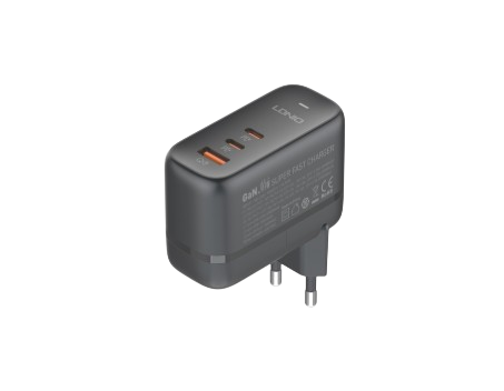 Cốc sạc nhanh  LDNIO 65w màu đen Q366(2Type C + Usb + cáp Type C 1m + 3 ĐĐ 2c/3c)