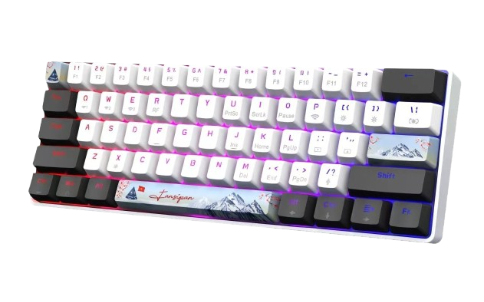Bàn Phím Cơ EDRA EK361W Snow (White-Black) Không Dây/3 Chế Độ/61 Phím