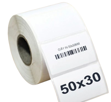 Giấy in mã vạch 1 Tem 50mm x 30mm