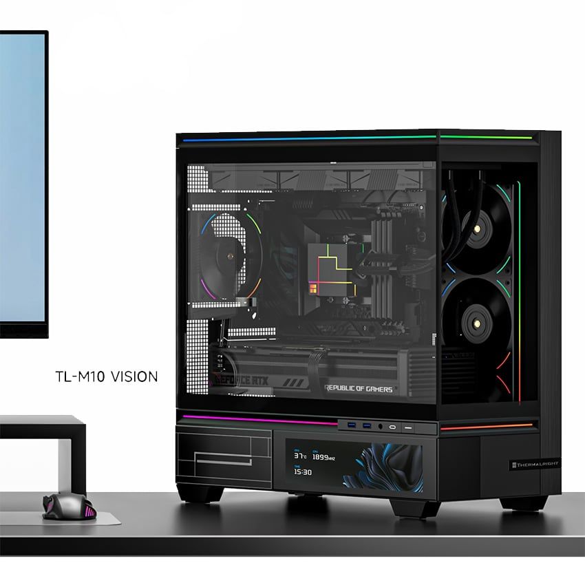 Thùng máy Case Thermalright TL-M10 Vision LCD - Đen
