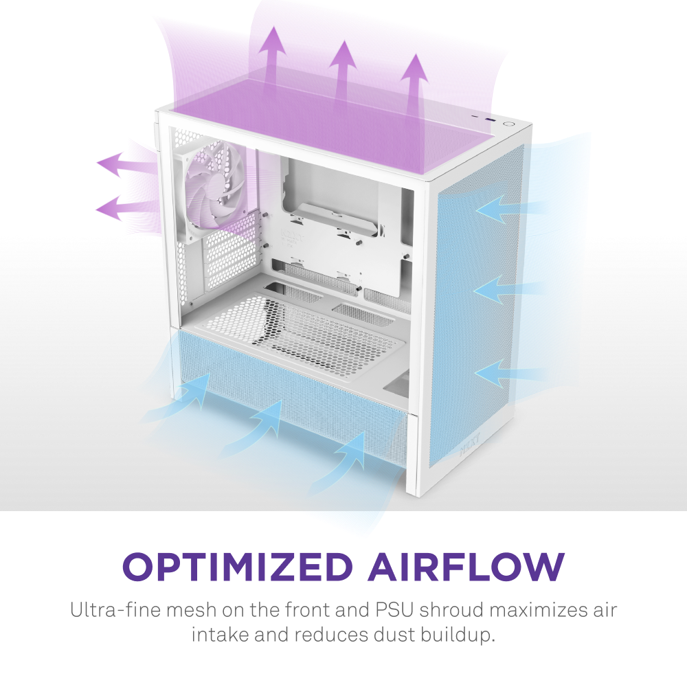Thùng máy Case NZXT H3 Flow - Trắng (CC-H31FW-01)