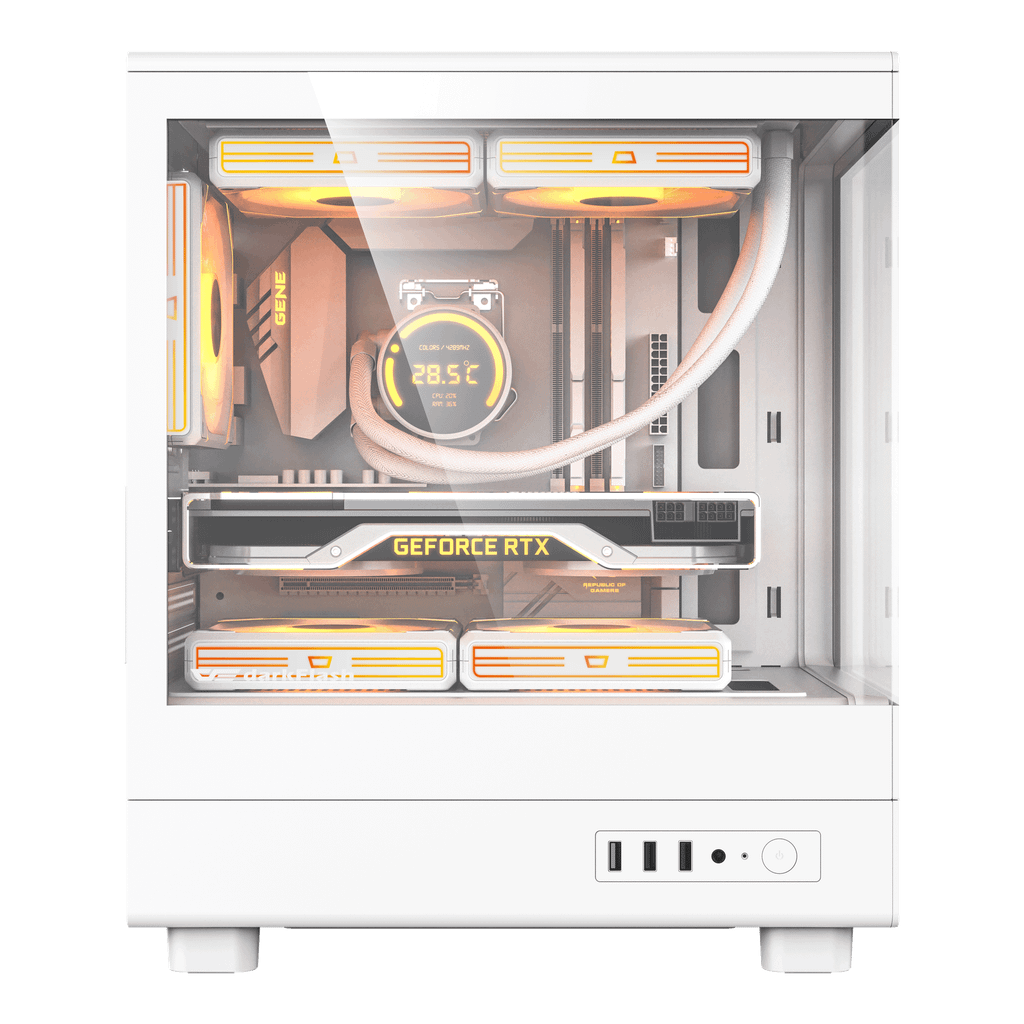 Thùng máy Case DarkFlash DB330M M-ATX | Mặt kính, trắng