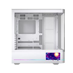 Thùng máy Case Leopard AC-02 | Trắng, kính cong, LCD