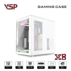Thùng máy Case VSP X8 - Trắng | Hồ cá, không kèm fan