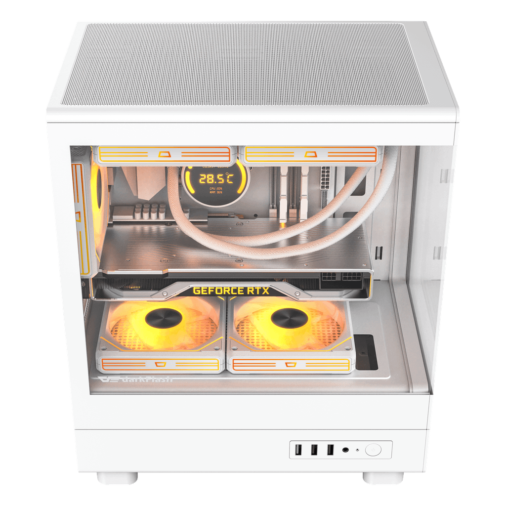 Thùng máy Case DarkFlash DB330M M-ATX | Mặt kính, trắng