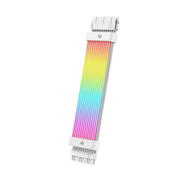 Dây cáp nguồn nối dài Coolmoon Aosor ME210 24 pin ARGB - Trắng Kèm hub SK3