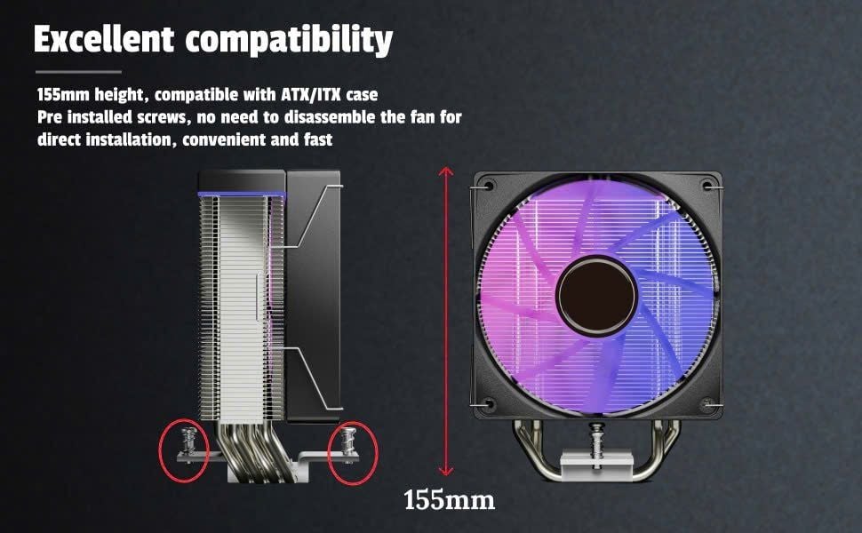 Tản nhiệt khí Leopard Kf400X - Đen, Led RGB