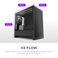 Thùng máy Case NZXT H3 Flow - Đen (CC-H31FB-01)