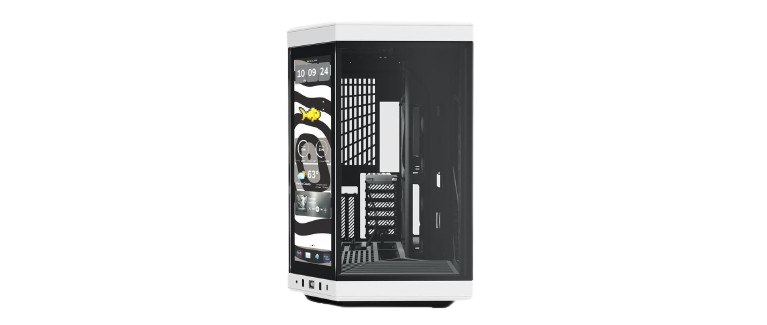 Thùng máy Hyte Y70 Touch Infinite - Đen trắng | Kèm sẵn Cable Riser PCIe 4.0 (CS-HYTE-Y70TTI-WB)