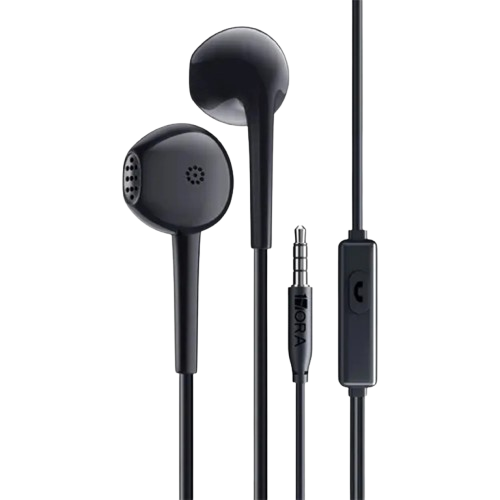 Tai nghe dây 3.5mm Hora đen AUT117N