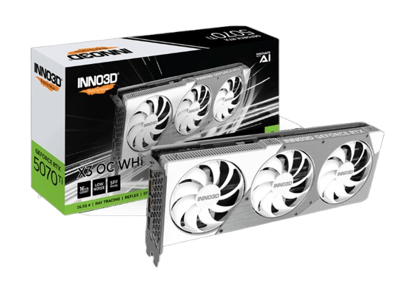 Card màn hình INNO3D GeForce RTX™ 5070 Ti X3 OC WHITE