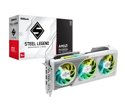 Card màn hình ASRock AMD RX 9070 XT 16G Steel Legend