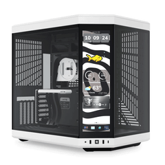 Thùng máy Hyte Y70 Touch Infinite - Đen trắng | Kèm sẵn Cable Riser PCIe 4.0 (CS-HYTE-Y70TTI-WB)