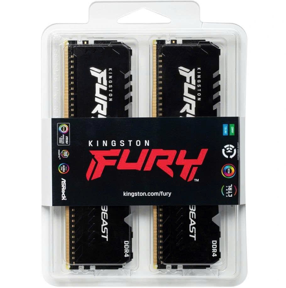 Ram Kingston Fury Beast RGB 16GB | 2x8GB/ DDR4/ 3200MHz KF432C16BB2AK2/16