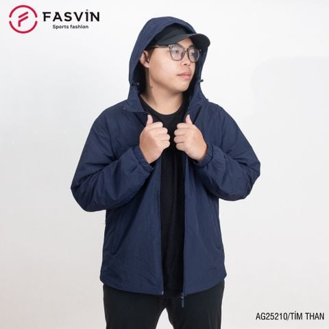  Áo gió nam BIGSIZE FASVIN AG25210 có mũ vải thể thao cao cấp 02 lớp lót mềm mại hàng chính hãng 