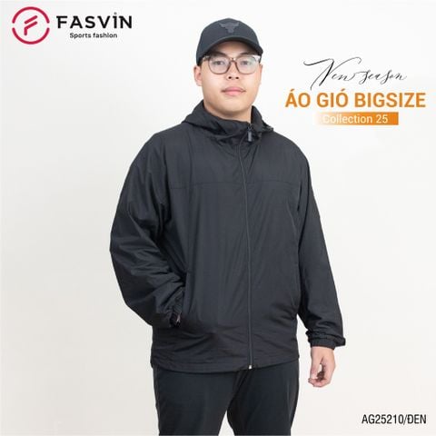  Áo gió nam BIGSIZE FASVIN AG25210 có mũ vải thể thao cao cấp 02 lớp lót mềm mại hàng chính hãng 