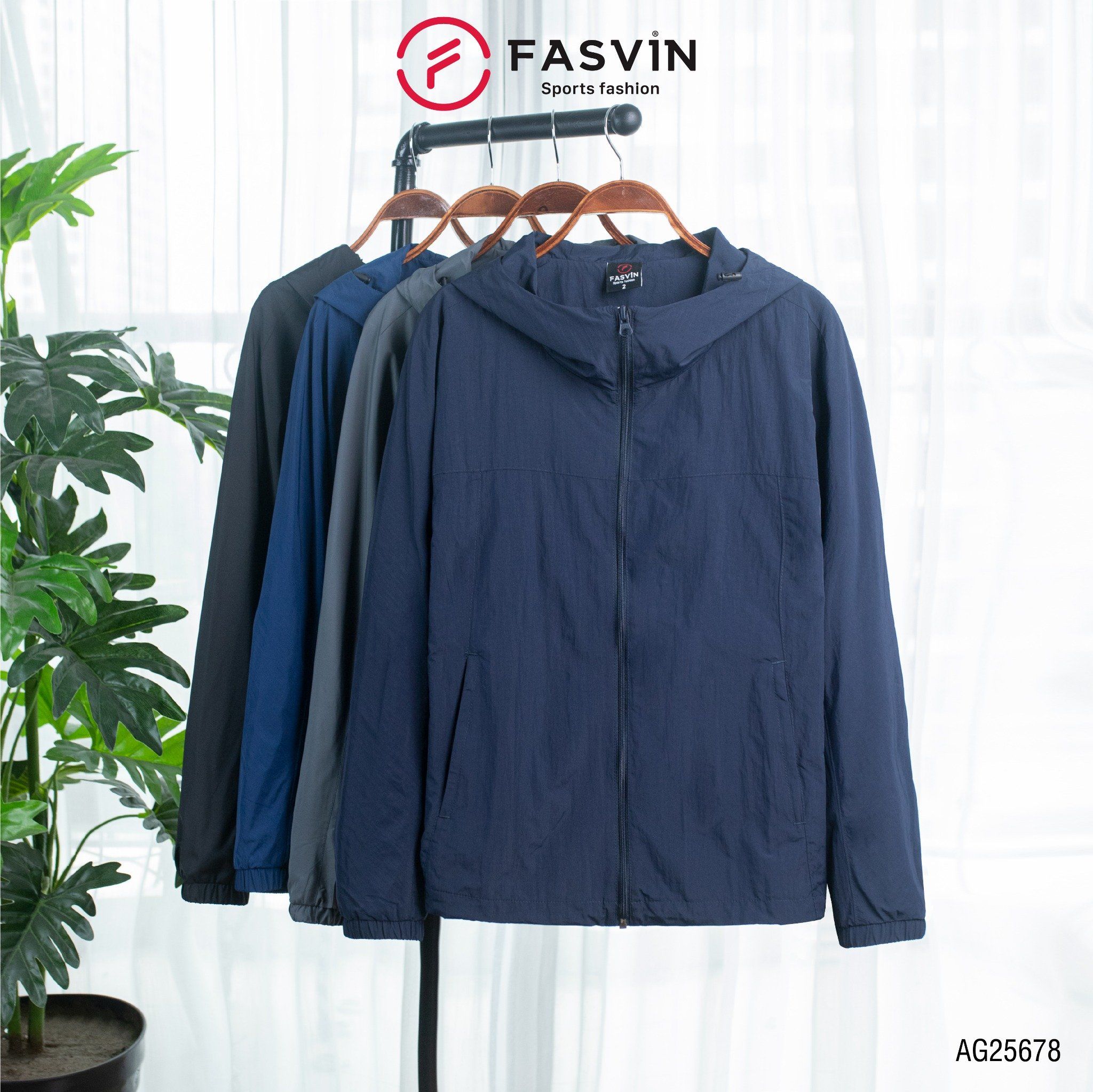  Áo gió thể thao nam Fasvin 2 lớp có mũ chất liệu cao cấp mềm mại AG25678 