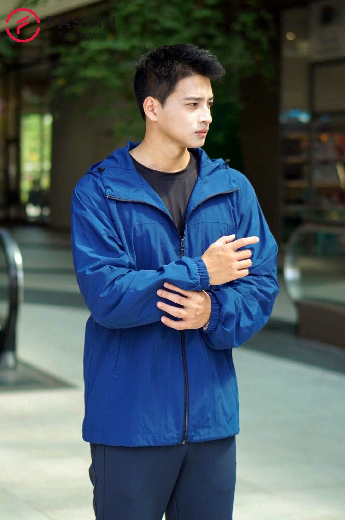 Áo gió thể thao nam Fasvin 2 lớp có mũ chất liệu cao cấp mềm mại AG25678 