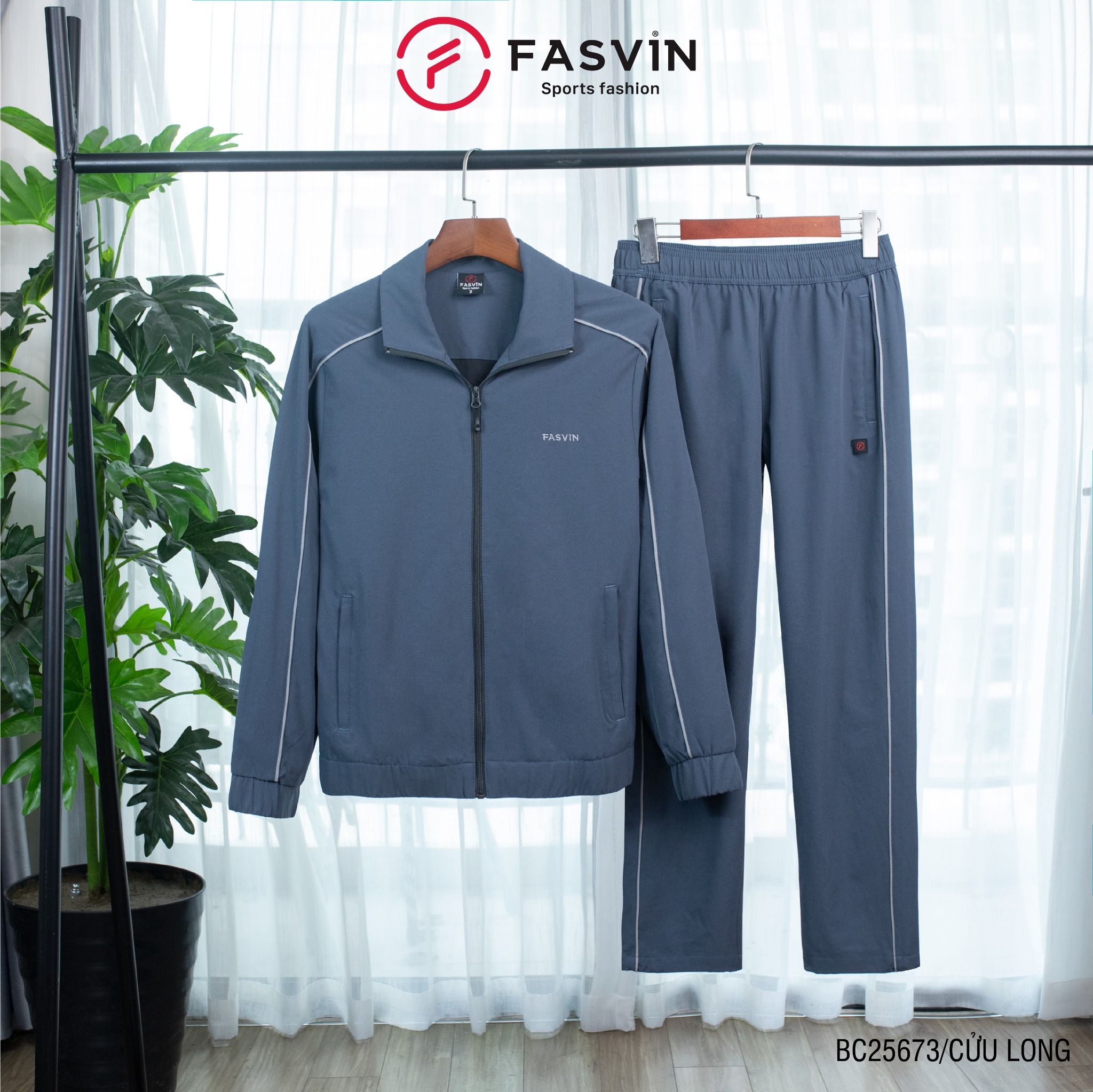  Bộ Quần Áo Gió Thể Thao Nam FASVIN BC25673 02 Lớp Lót Thun Dày Dặn Ấm Áp Chất Vải Và Phom Dáng Rất Đẹp 