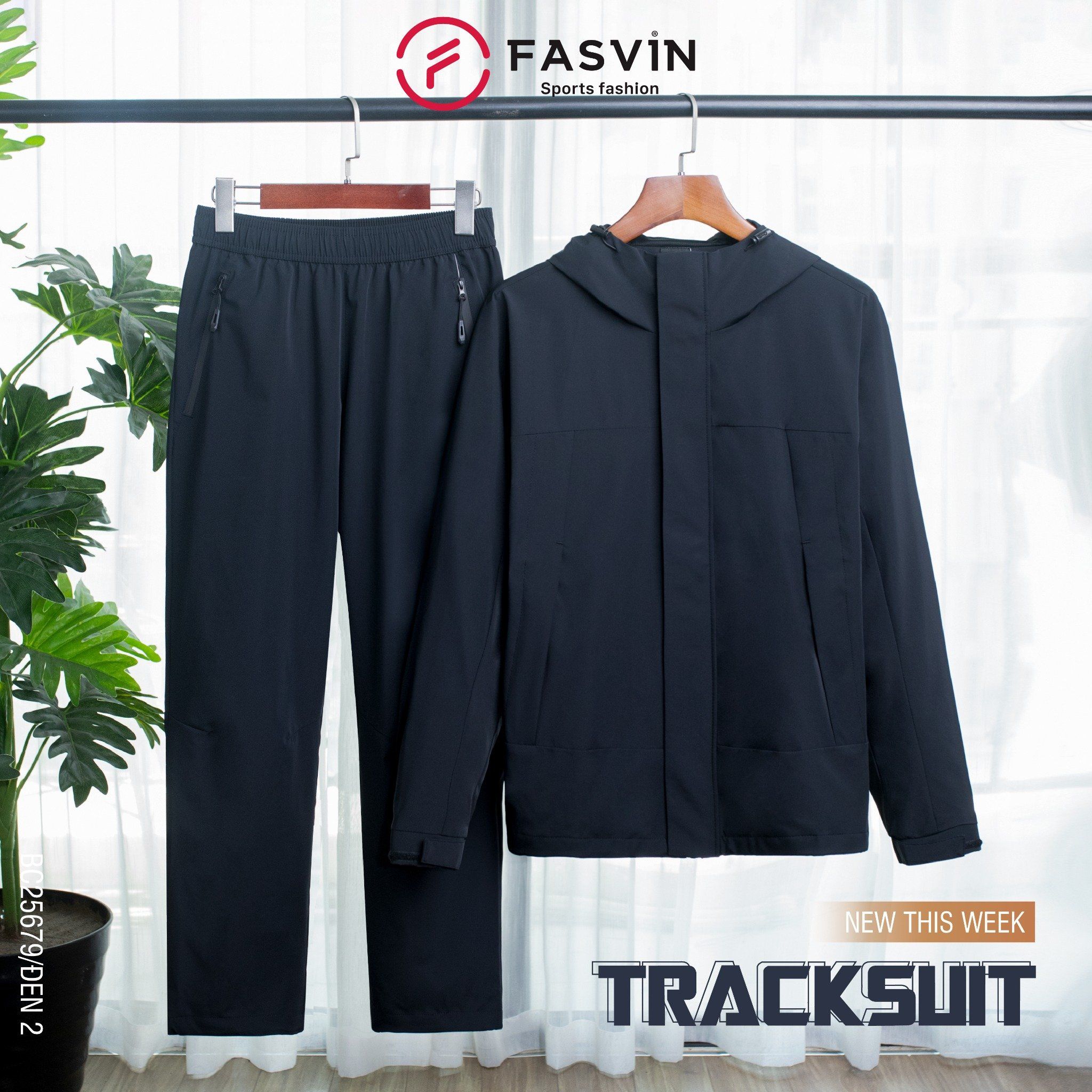  Bộ Quần Áo Gió Nam Thể Thao Fasvin BC25679 Áo Có Mũ Vải Gió Chun 02 Lớp Lót Vải Thun Mềm Mại 