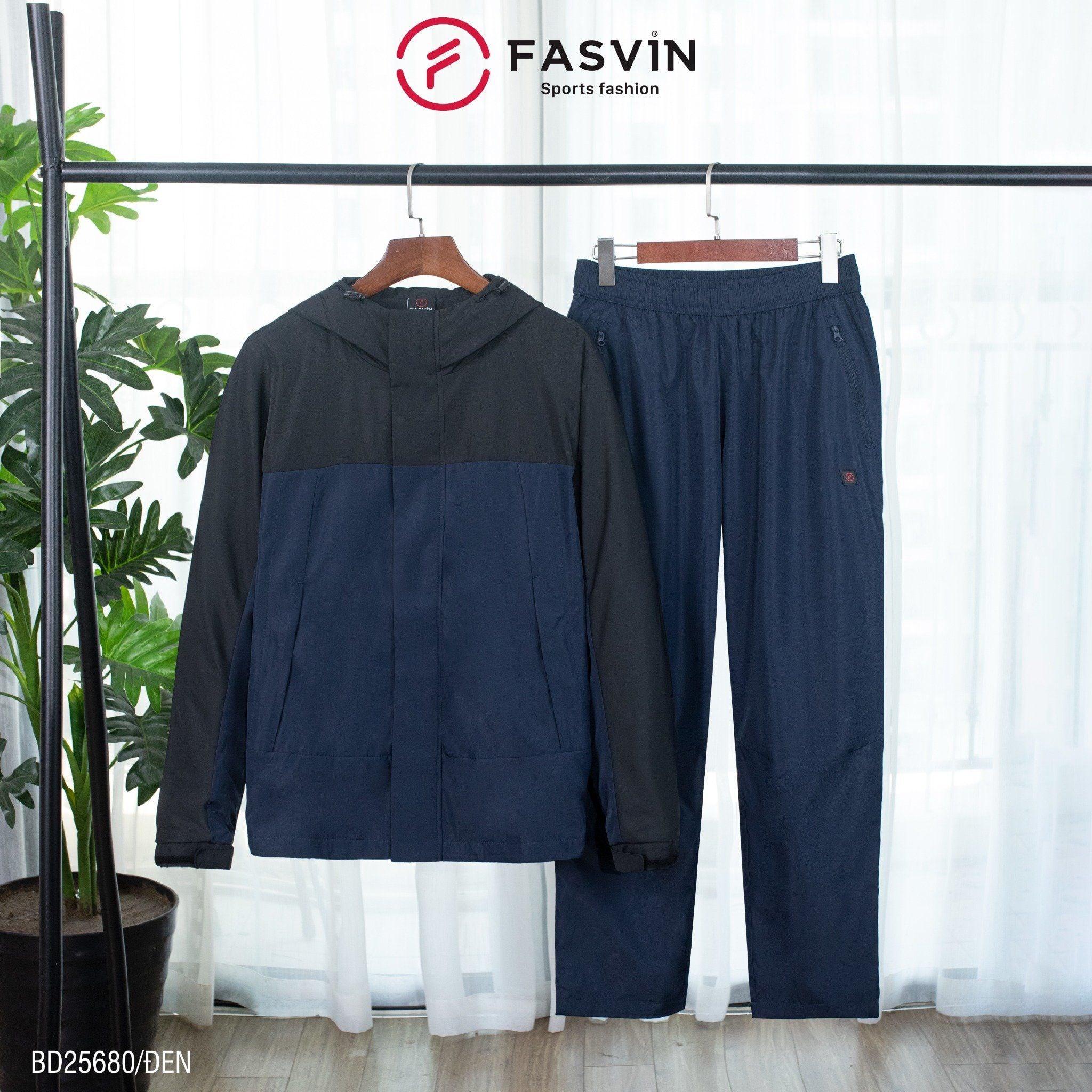  Bộ Quần Áo Gió Thể Thao Nam FASVIN BD25680 02 Lớp Lót Thun Dày Dặn Ấm Áp Chất Vải Và Phom Dáng Rất Đẹp 