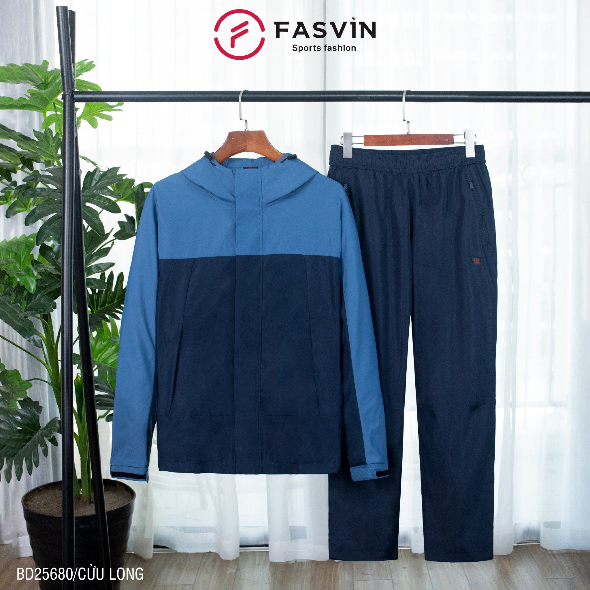  Bộ Quần Áo Gió Thể Thao Nam FASVIN BD25680 02 Lớp Lót Thun Dày Dặn Ấm Áp Chất Vải Và Phom Dáng Rất Đẹp 