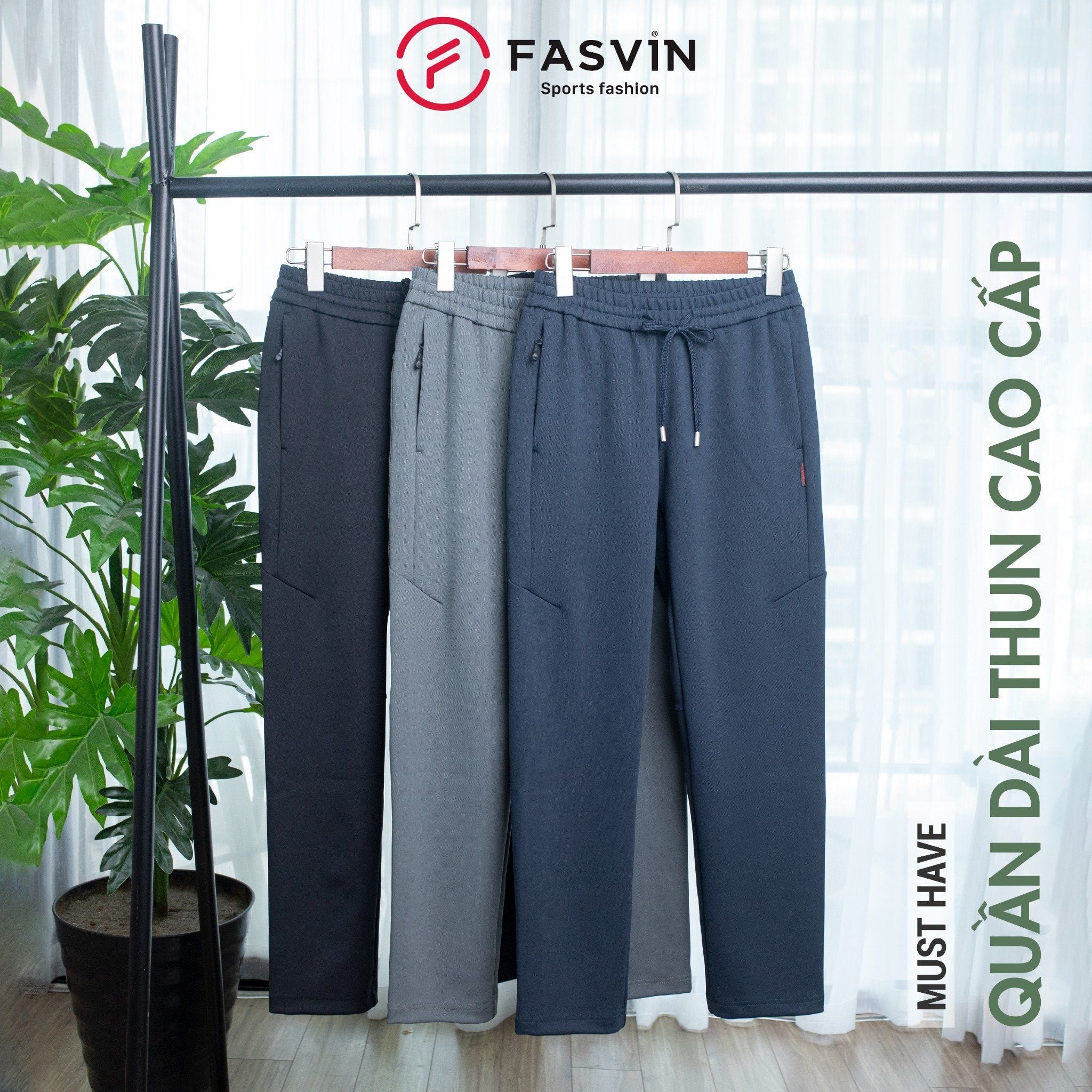  Quần Nỉ Thun Nam Cao Cấp FASVIN DT25675 Vải Nylon Hàng Nhà Máy Chất Lượng Cao 