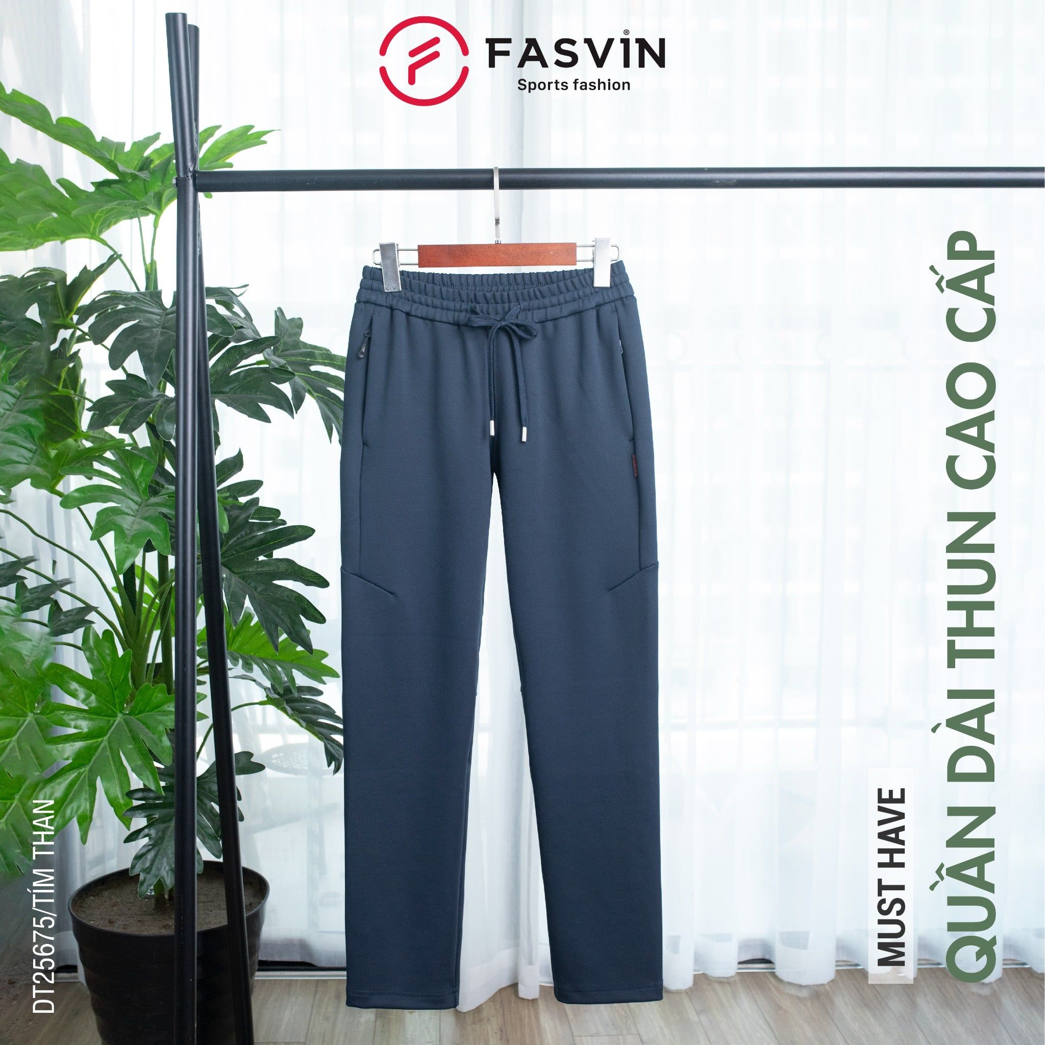  Quần Nỉ Thun Nam Cao Cấp FASVIN DT25675 Vải Nylon Hàng Nhà Máy Chất Lượng Cao 