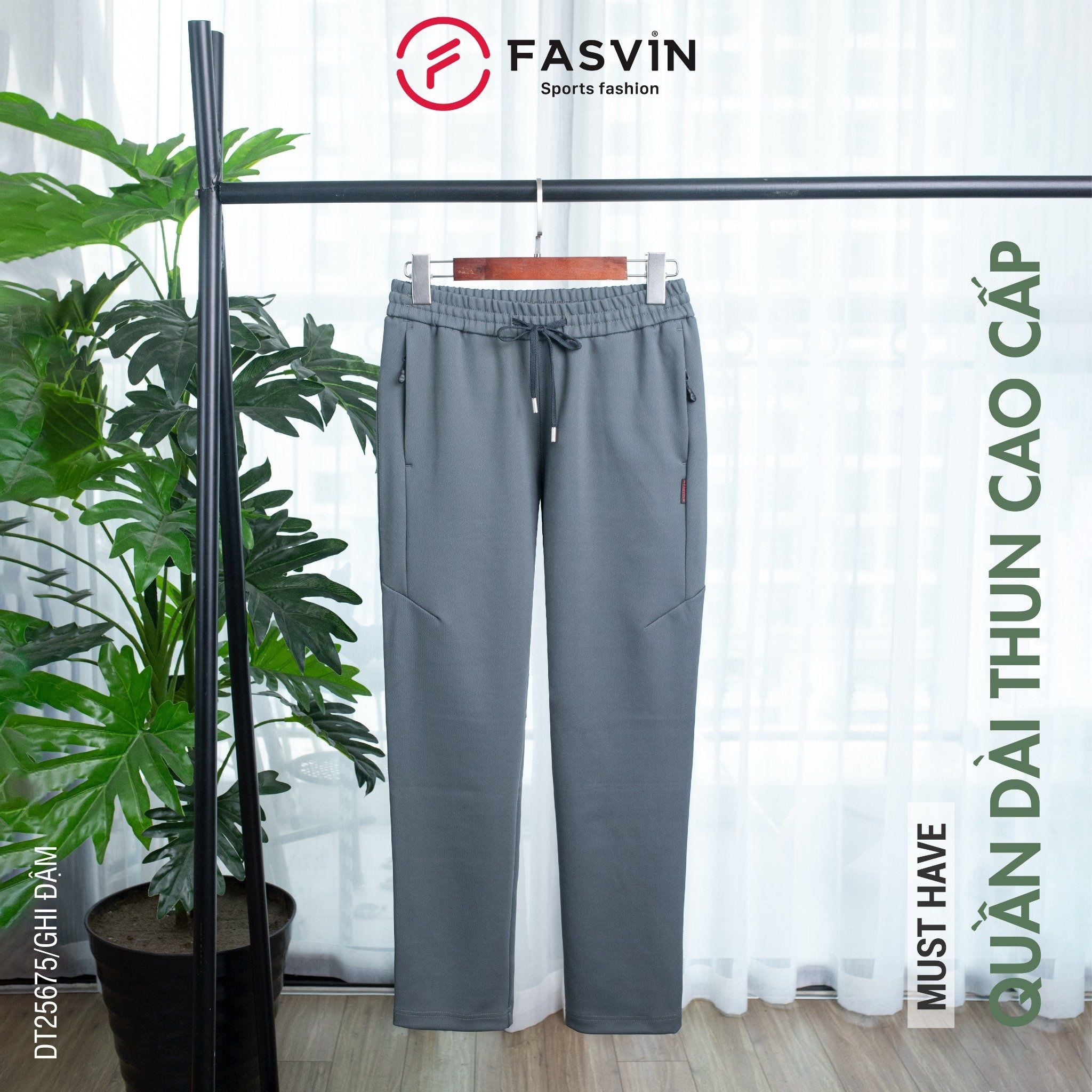  Quần Nỉ Thun Nam Cao Cấp FASVIN DT25675 Vải Nylon Hàng Nhà Máy Chất Lượng Cao 