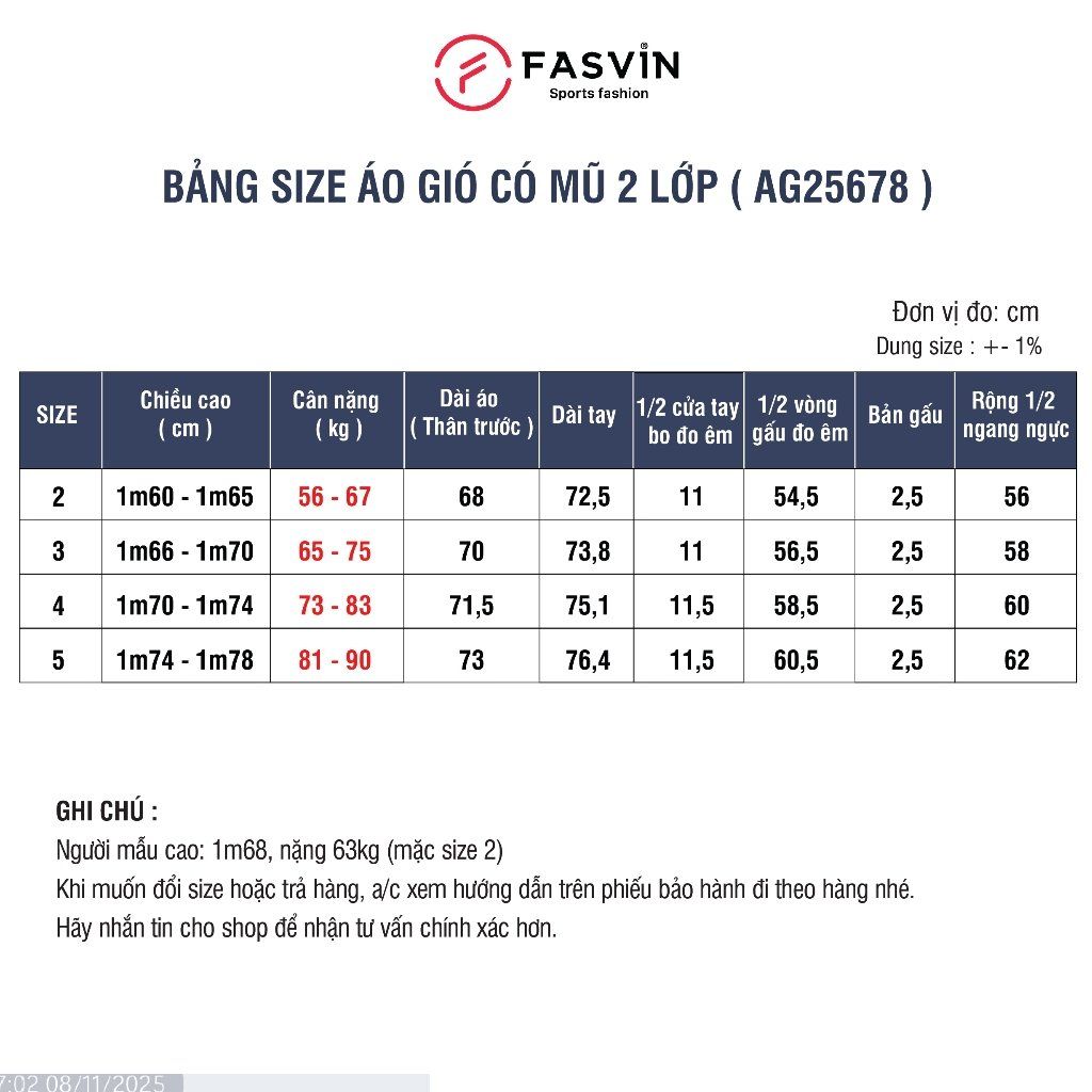  Áo gió thể thao nam Fasvin 2 lớp có mũ chất liệu cao cấp mềm mại AG25678 