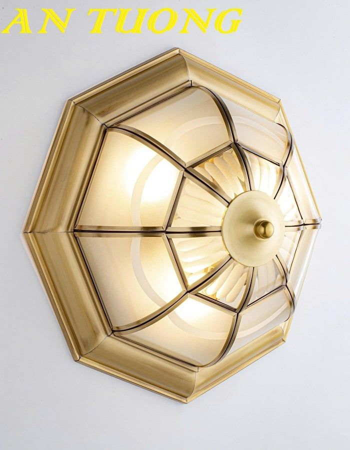 đèn ốp trần ban công cổ điển bằng đồng, hiên nhà lối đi hành lang ngoài trời ngoài nhà cổ điển 001