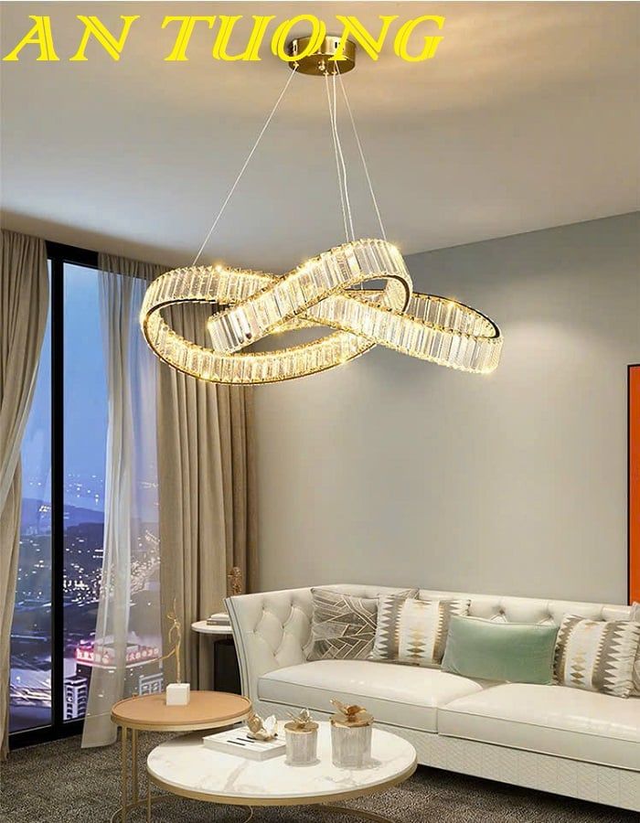 đèn thả trần trang trí phòng khách, căn hộ chung cư đẹp hiện đại 0134