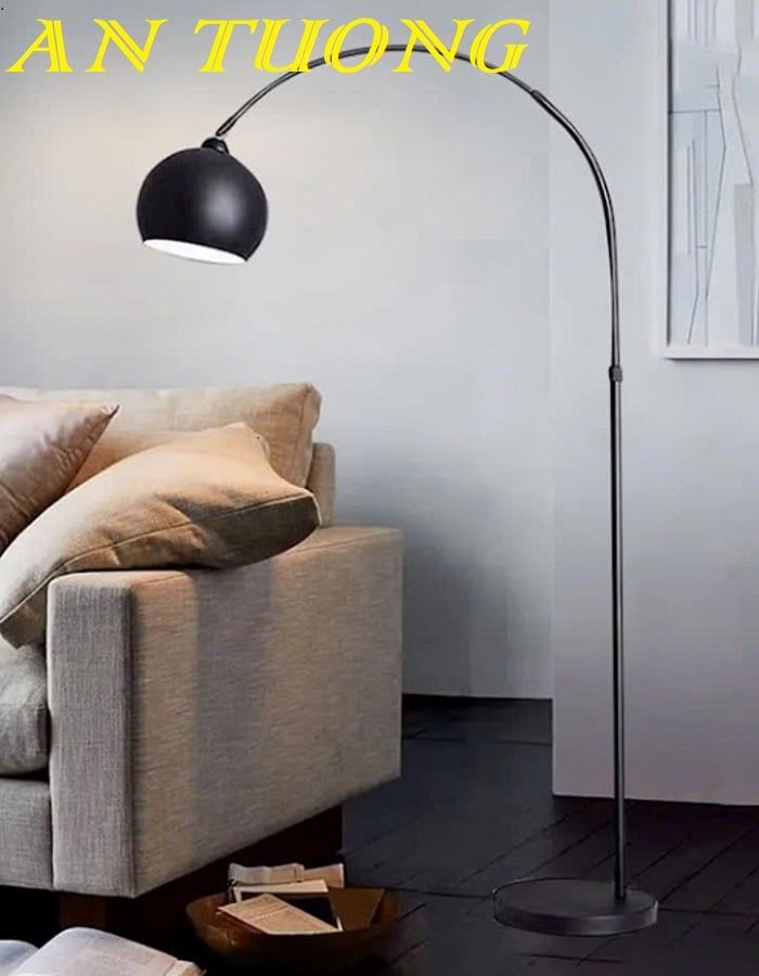 Đèn cây đứng uốn cong đọc sách trang trí phòng khách đẹp 015