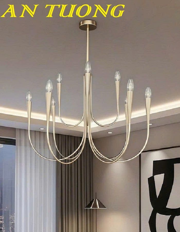 Đèn chùm cổ điển phòng khách đẹp sang trọng 056