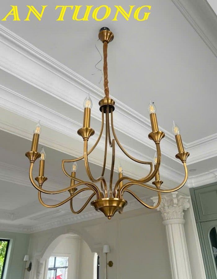 Đèn chùm cổ điển phòng khách đẹp sang trọng 057
