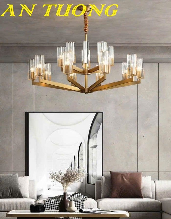 Đèn chùm cổ điển phòng khách đẹp sang trọng 061